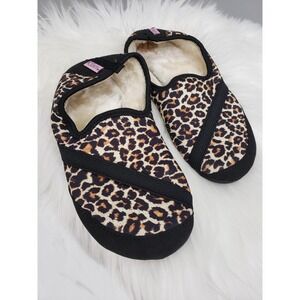 FitKicks Kozikicks SMALL SZ 5.5 - 6.5  Slipper House Shoe Women cheetah leopard